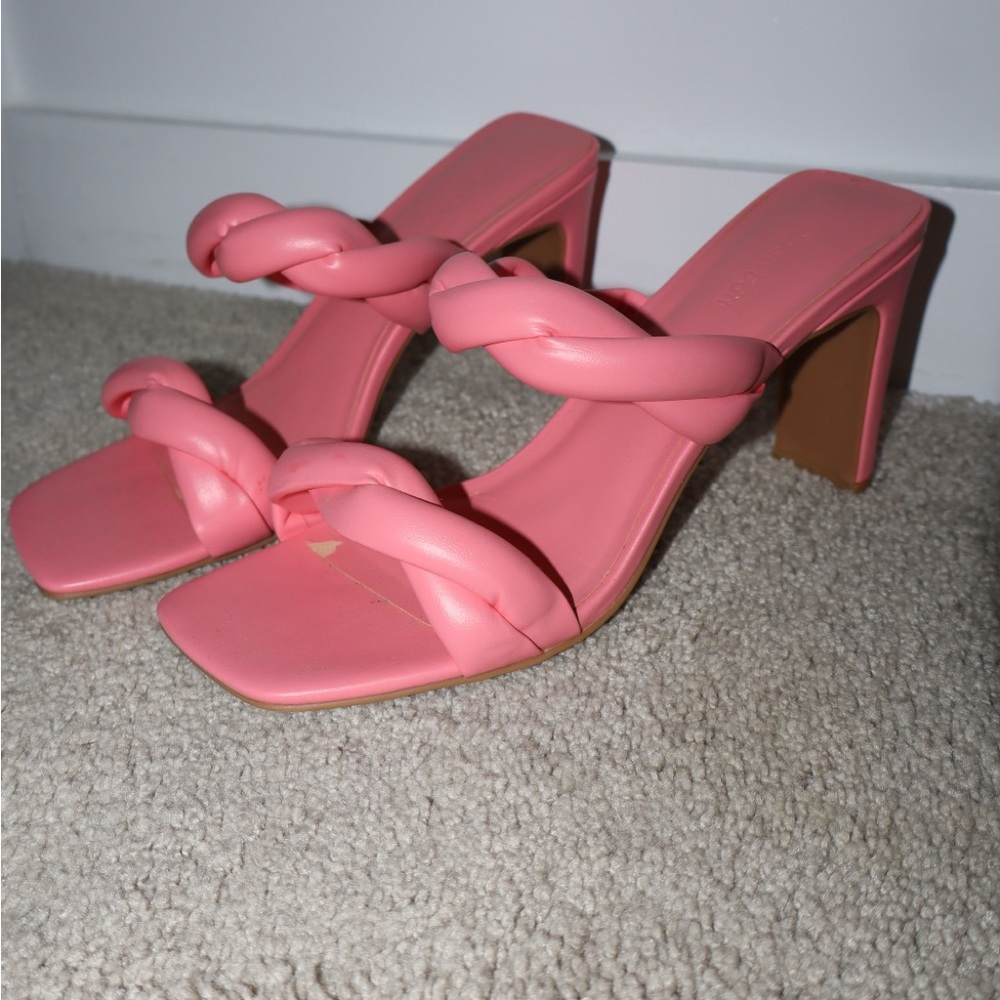 Open Edit Women's Pink Braided Heels
